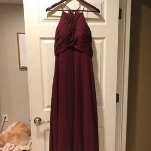 Azazie Ginger Dress - Cabernet, Size 4